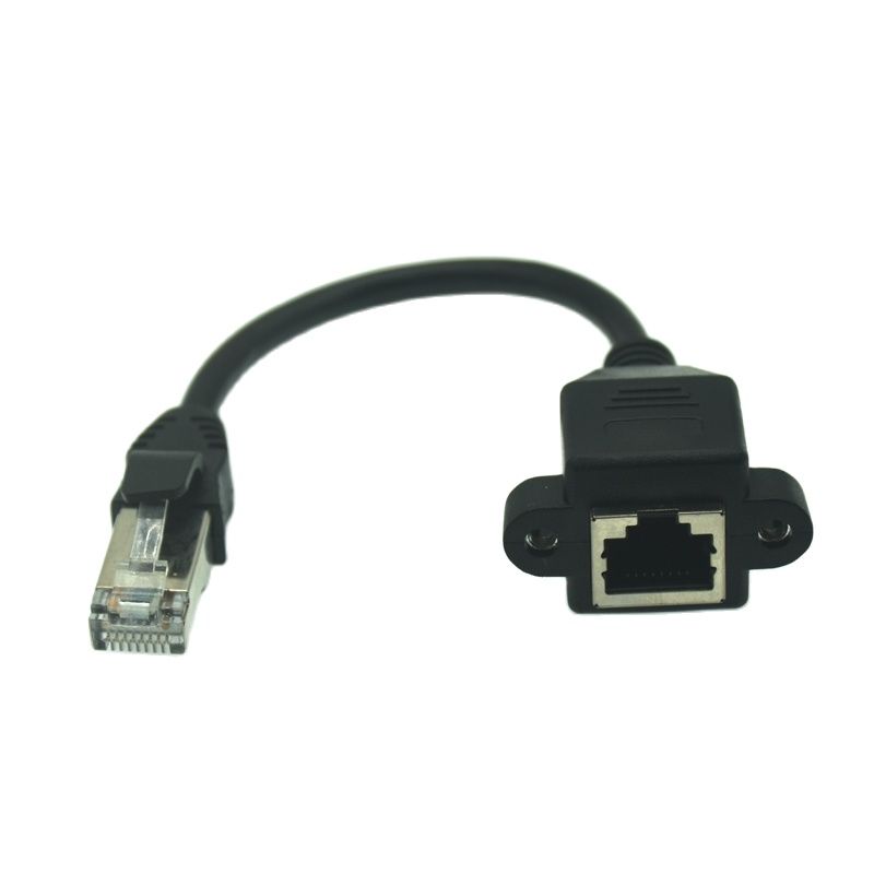 15cm rj45 lyhyt kaapeli uros-naaras ruuvi paneelin kiinnitys ethernet lan verkkojatkokaapeli  rj45 naaras uros kaapeli 30cm/60cm