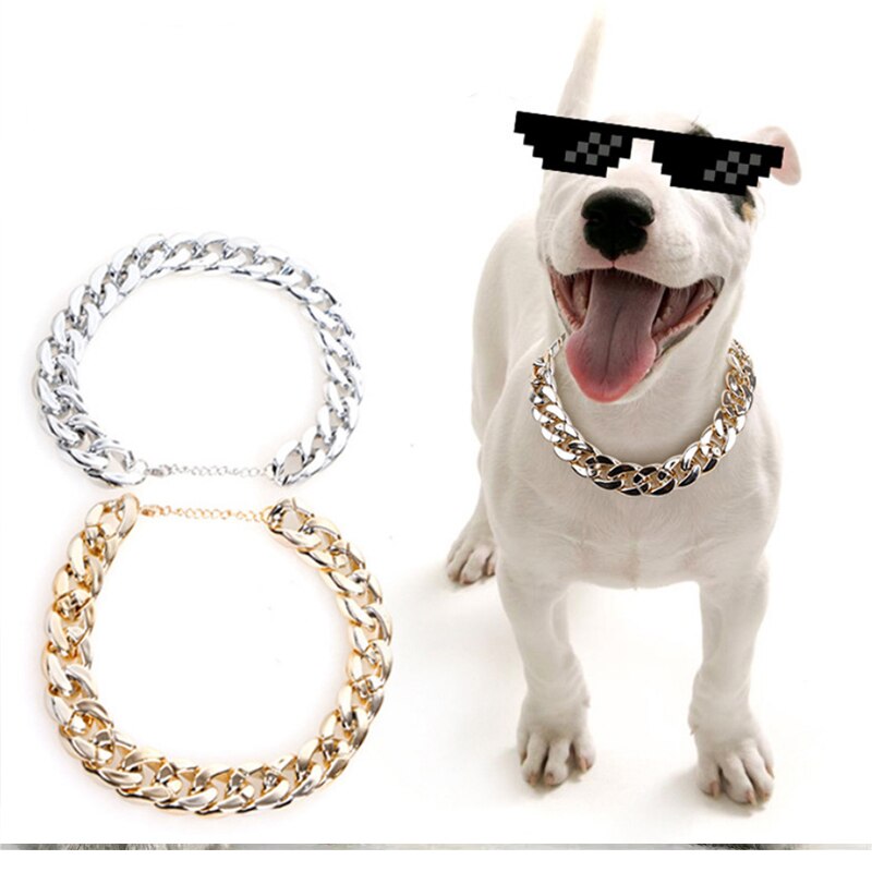 Mode Hond Ketting Halsbanden Kleine Hond Snack Keten Teddy Franse Bulldog Ketting Zilveren/Gouden Huisdier Accessoires Honden Kraag