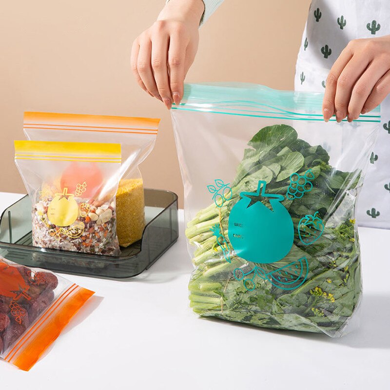 Eco Friendly Reusable PE Ziplock Bag Freezer Food Storage Bag Fresh Shut Saran Wrap Plastic Bags Leakproof Top Kitchen Organizer