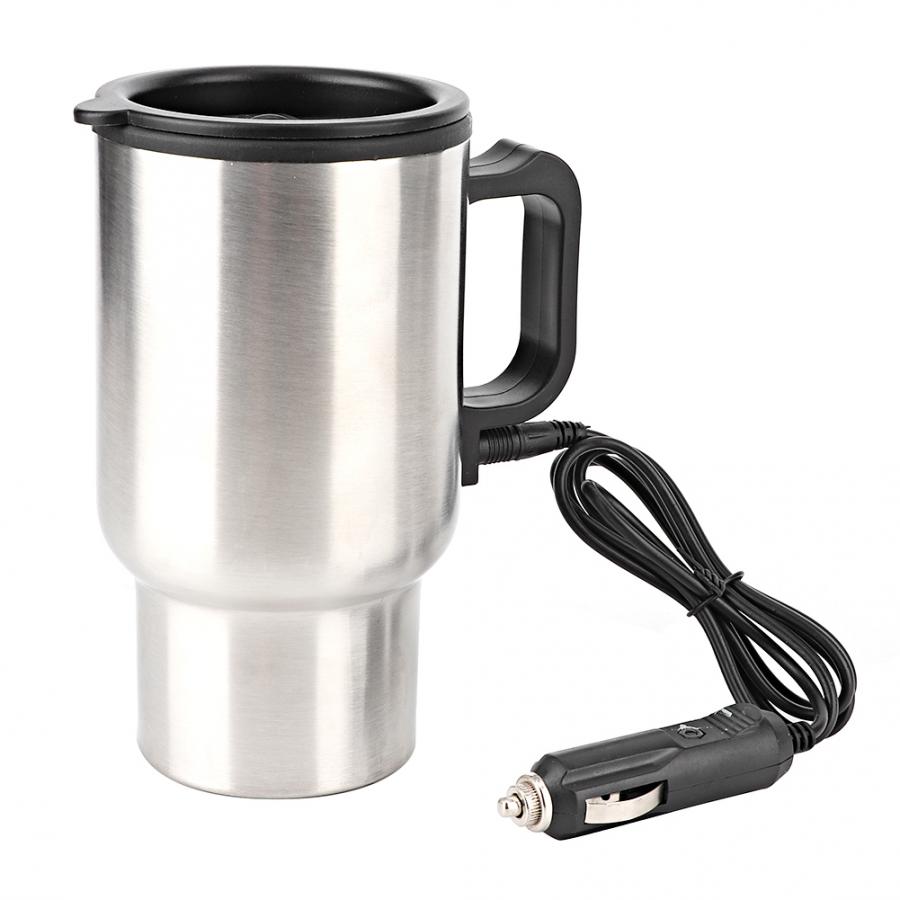 Ruoka liesi 12v 450ml ruostumaton teräs auto sähkölämmitys kuppi kannettava matka vesi kahvi tee muki kodinkoneet keittiöön