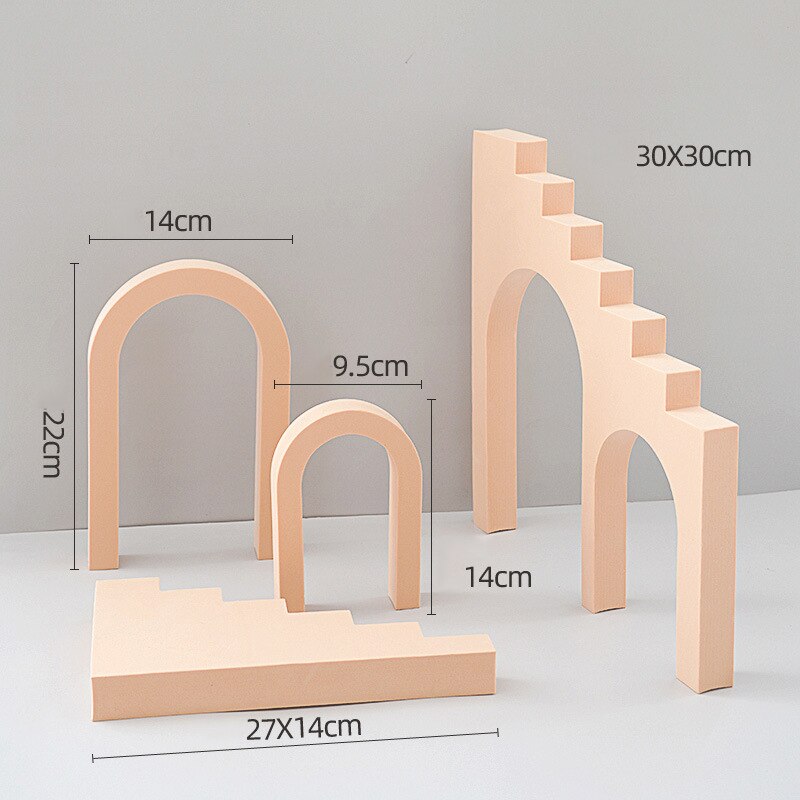 Photo Background Shoot Props Hard Foam Cubes Set Photography Decoration Studio Fotografia for Food, Drink, Jewelry, Cosmetics: Yellow 4pcs