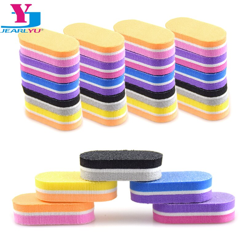 Mini éponge à ongles couleur dongle, bloc tampon, ponçage, lime, outils de pédicure et manucure, Gel, accessoires pour ongles, 50 pièces