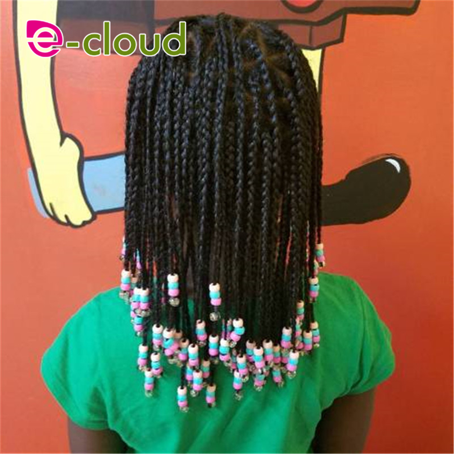 200pcs/bag Kids Crochet Box Braids Beautiful Hair Beads for Dreadlock Braiding Hair Extensions Hair Cuff Clip for Child
