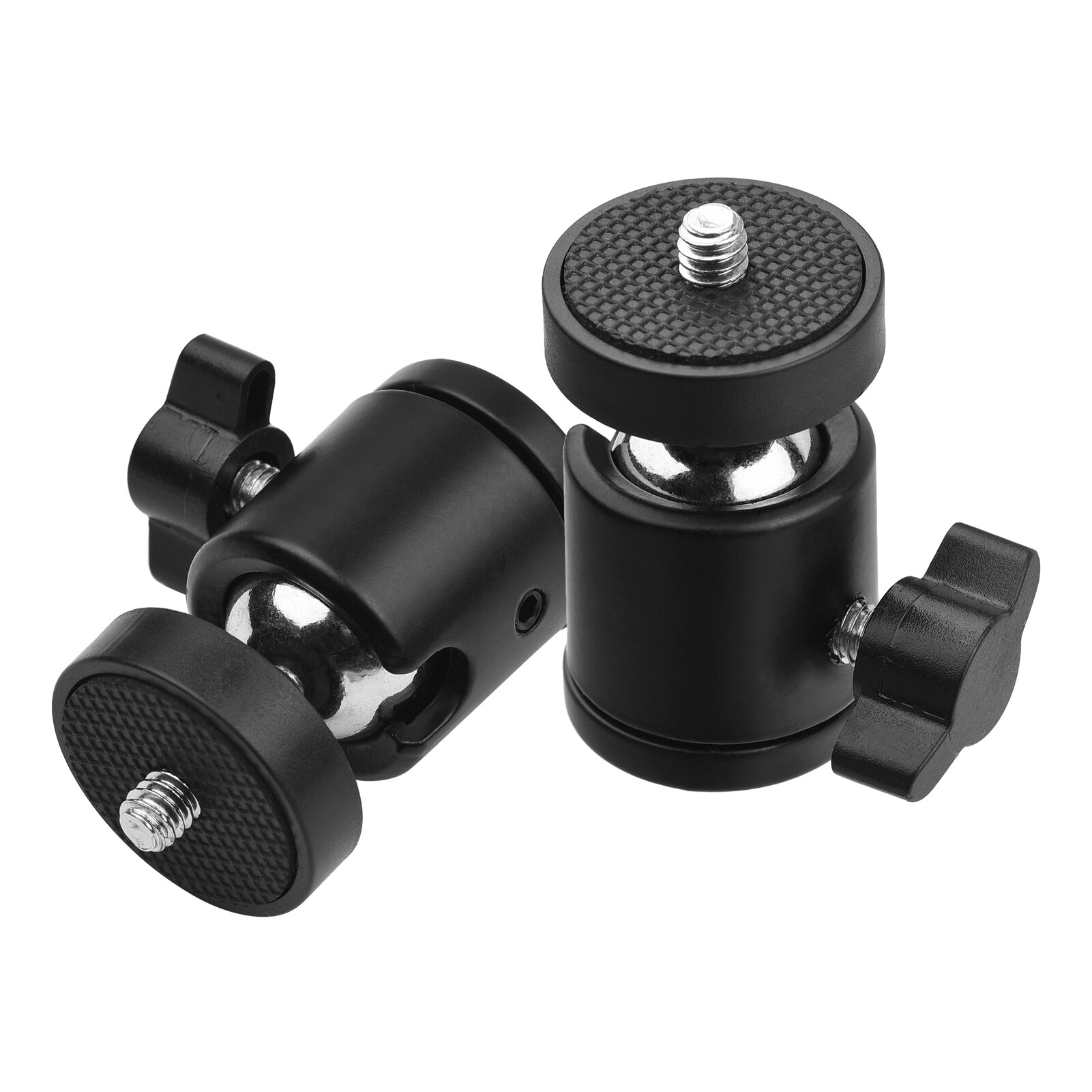 2-Pack Mini Swivel Ball Head Tripod Head 360 Rotating Mount Base Adapter for DSLR ILDC Camera DV Tripod Monopod Light Stand