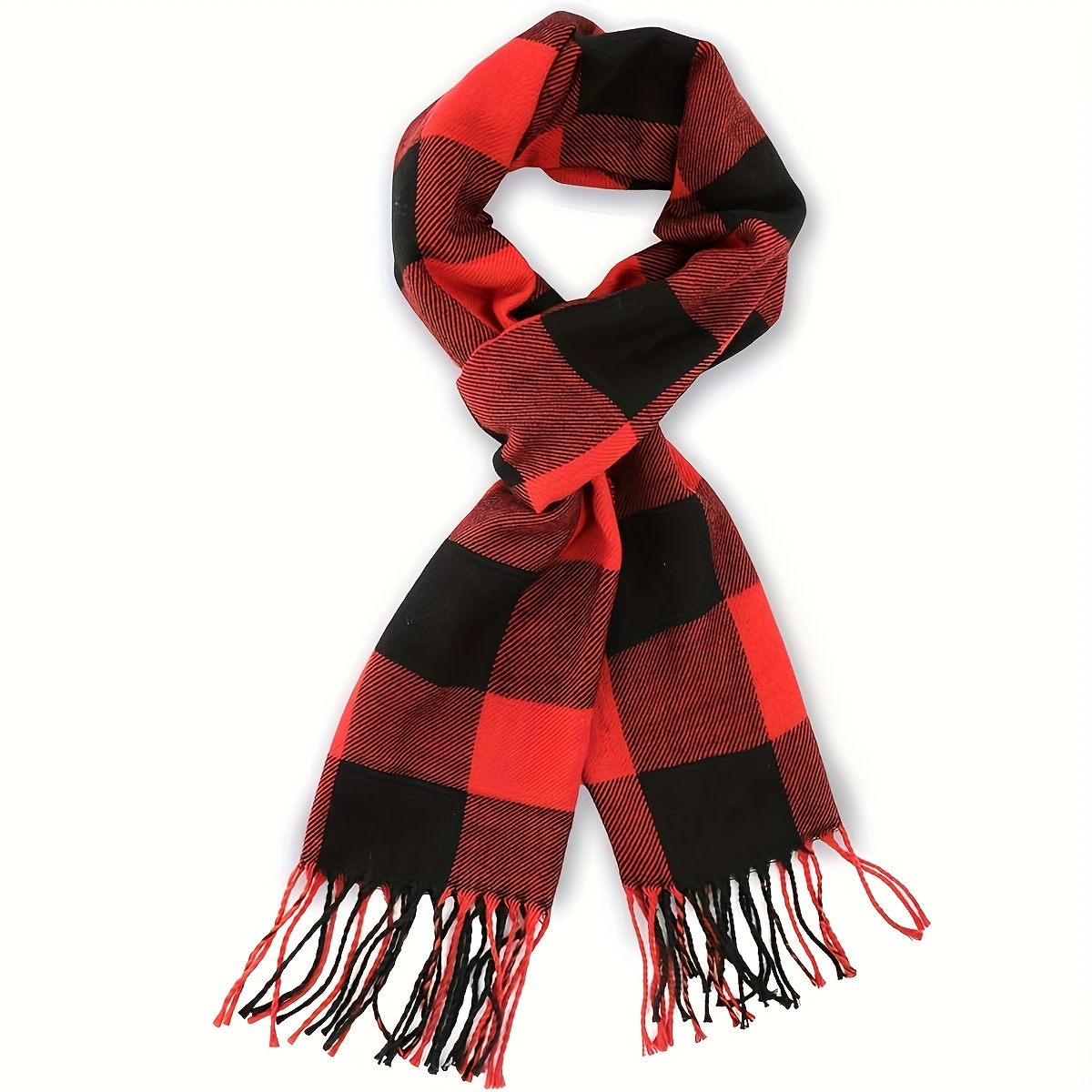 Bufanda a cuadros de Cachemira de imitación Unisex para mujer, chal suave y sólido para invierno, nueva envoltura, Bandana, Pashmina, borla, pañuelo grueso y cálido