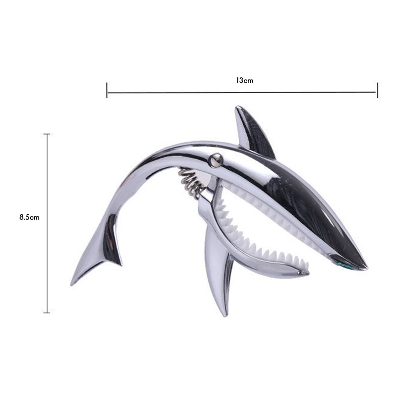 Zinc Alloy Guitar Capo Shark Capo for Electric Guitar with Good Hand Feeling, No Fret Buzz and Durable