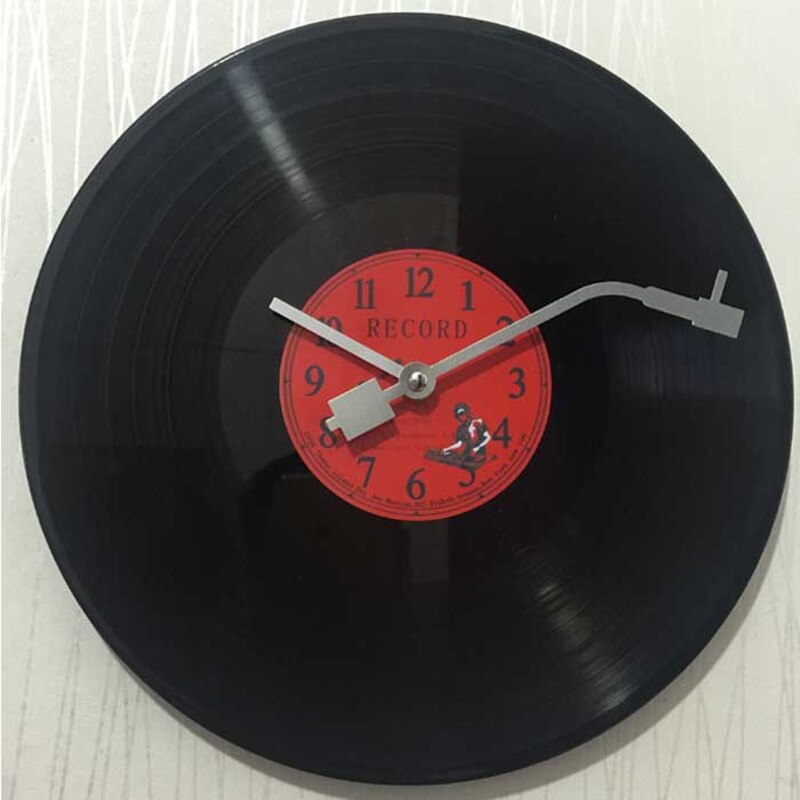 Kvarts rund vintage billigt vægur cd sort vinylplade ur duvar saati horloge vægmaleri køkkenur til boligindretning