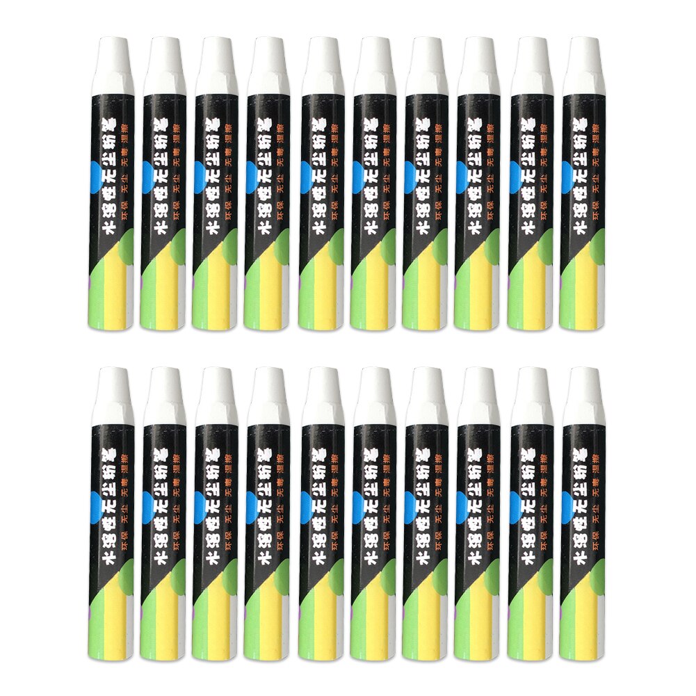 20pcs Easy Wipe Office Supplies Doodle Mark Teaching Stationary Water Soluble Chalk Non Toxic Dust Free School Eco Friendly