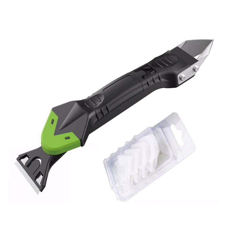 Espátula de silicona para raspar el ángulo, herramienta de costura 5 en 1, removedor de masilla, sellador, raspador suave, Kit de lechada, herramienta de limpieza de azulejos