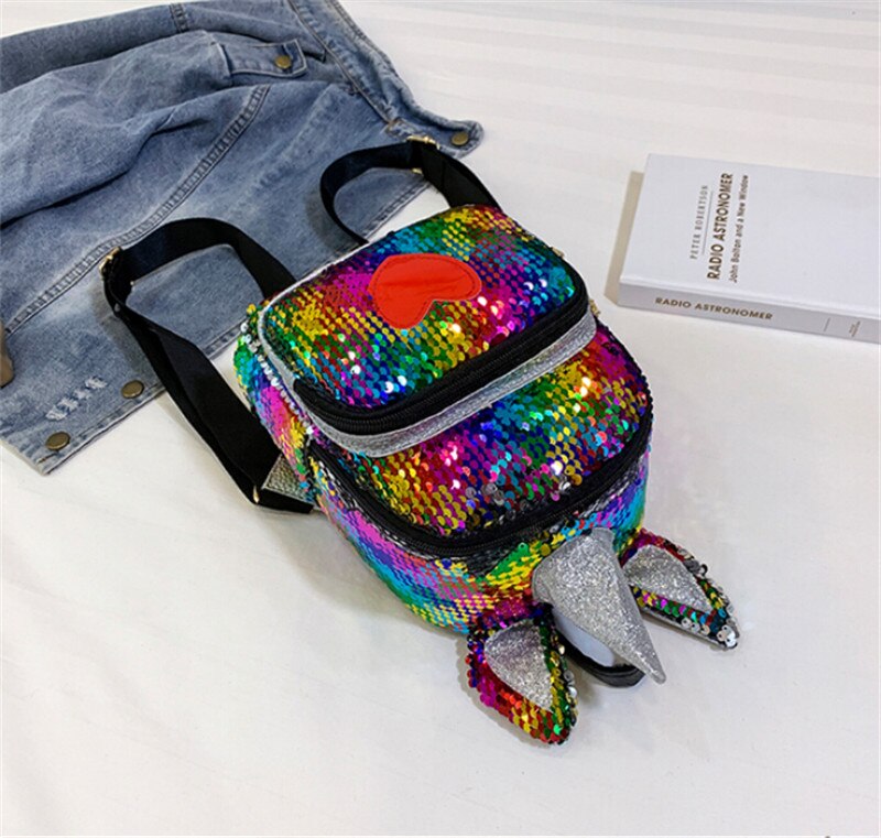 Shining Rainbow Unicorn Kids School Bags For Girls Soft Plush Kids Bag Kindergarten Toddler Children School Backpack Boys Girls: Multicolor