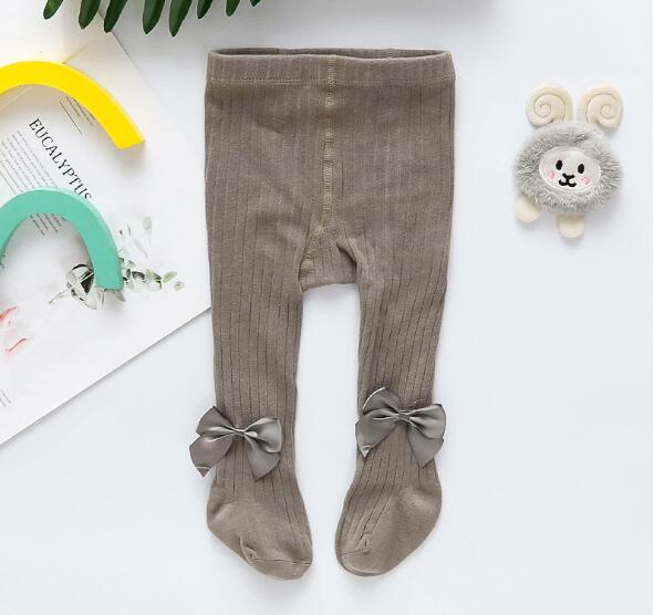 Herbst Winter Baby Strumpfhosen Für Neugeborene Baby Mädchen Strumpfhosen Art Gestrickte Großen Bogen Prinzessin Mädchen tanzen Strumpfhosen Weichen Säuglings Kleidung: Kaffee groß Bogen fest / 1 zu 2Jahr