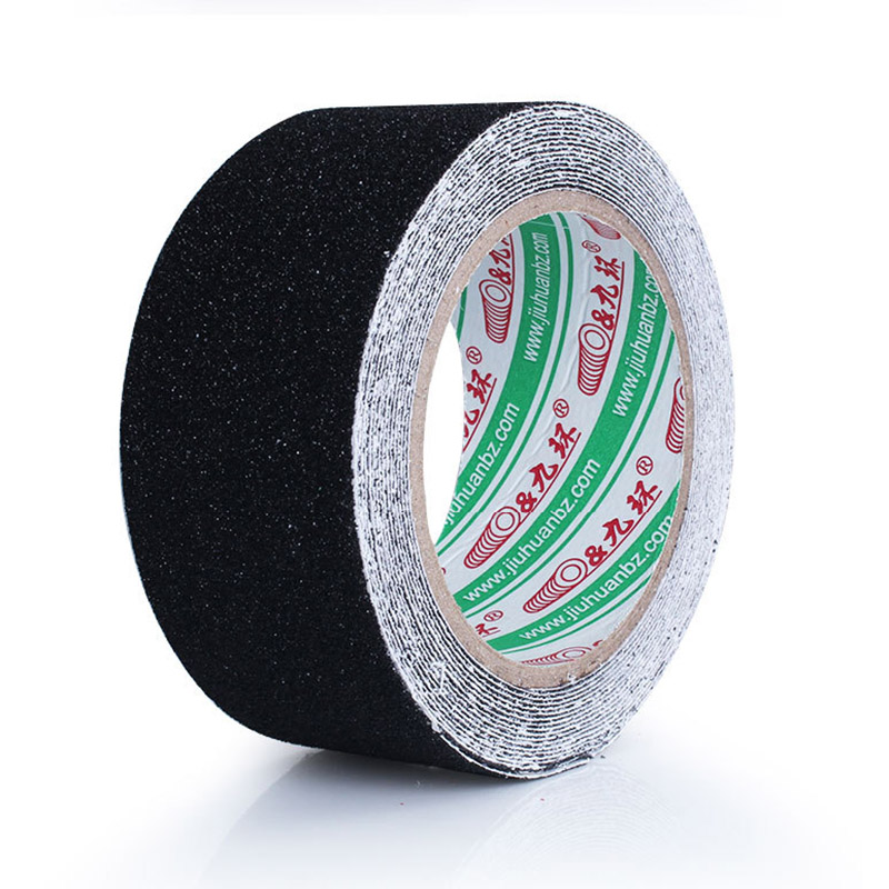 2.5CMx5M PVC Simple Anti Slip Traction Tape Self Adhesive Strong Grip Abrasive Tapes Home Outdoor Stairs Skateboard Durable: Black