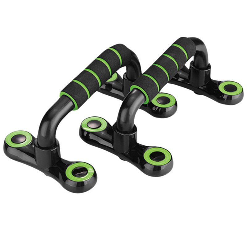2 stk / sett treningsstudio sport Fitness utstyr h-form trykk opp bar håndtak trener trykk-ups står klassisk delikat: Grønn