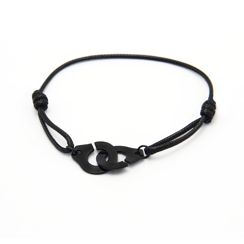 Trendy Handcuffs Rope Bracelets Ladies Bracelets Metal Ornaments Bracelets Accessories Party Jewelry: black