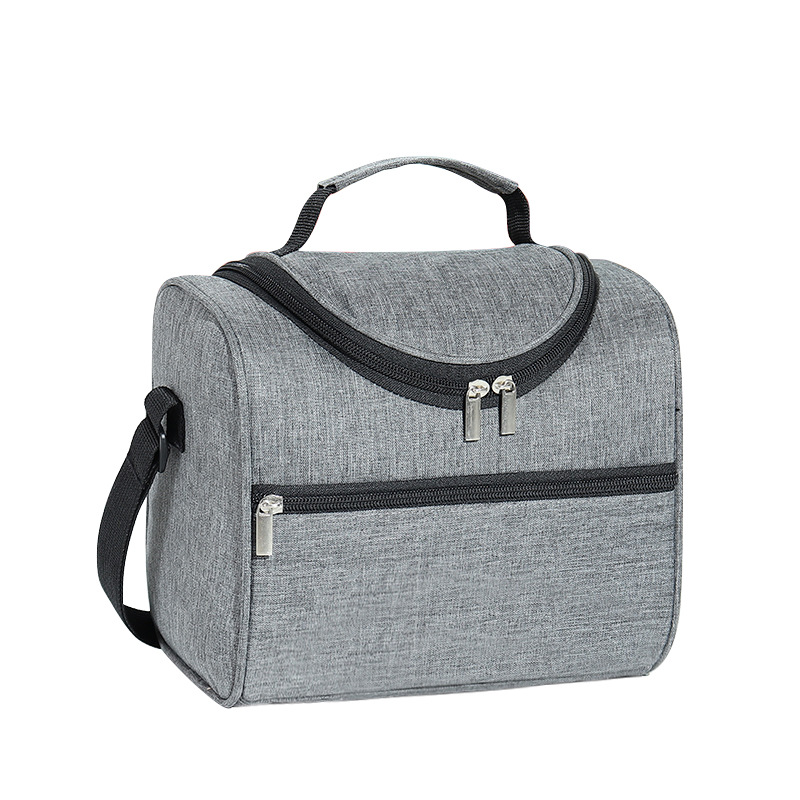 Large Capacity Square Thermal Lunch Bags Portable Cooler Bag Insulated Food Bags for Work School Picnic Bento Bags with Zipper: black