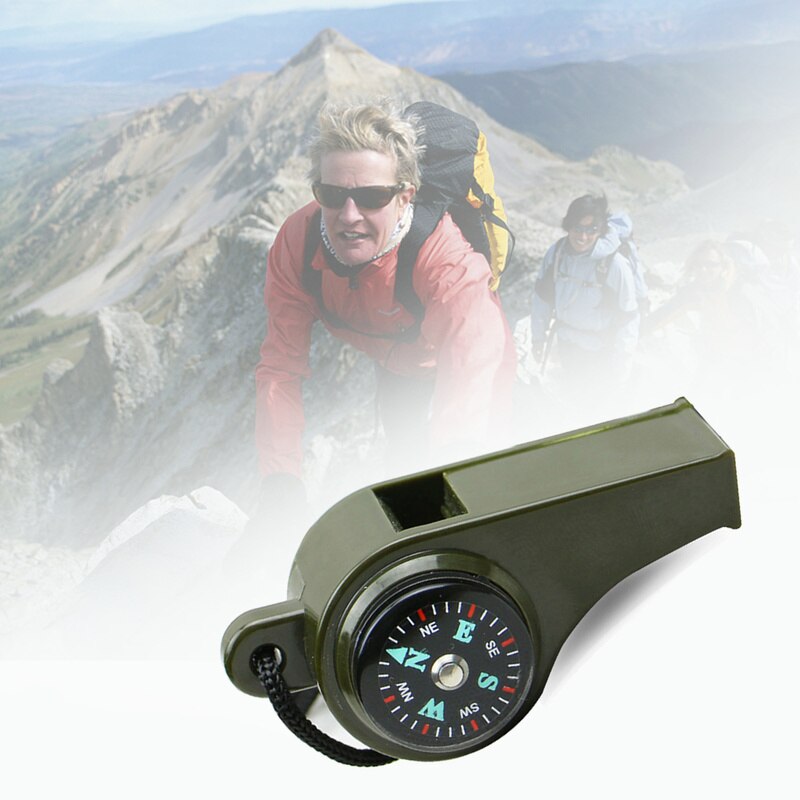 new3 in 1 Multifunction whistle Outdoor Camping Hiking Emergency Survival Gear Whistle Compass Thermometer