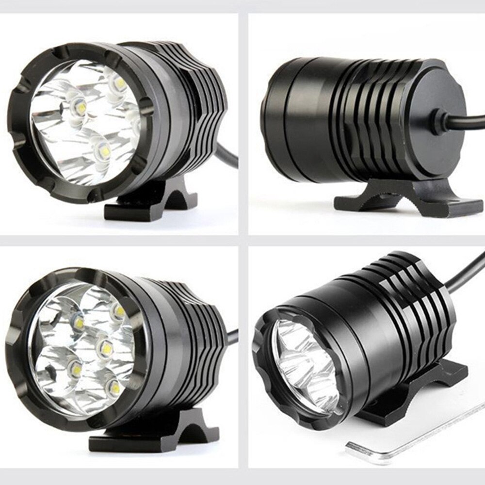 2pcs 60W Motorcycle LED Auxiliary Light Driving Spot Headlamp Fog Light Motorcycle Headlight Lamp 6000K White 12V