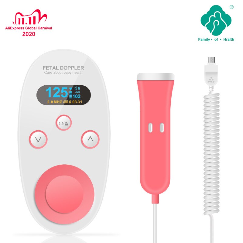 Digitale Doppler Ultrasound Apparatuur Thuis Prenatale Foetale Hartslag Detector Foetale Doppler Monitor