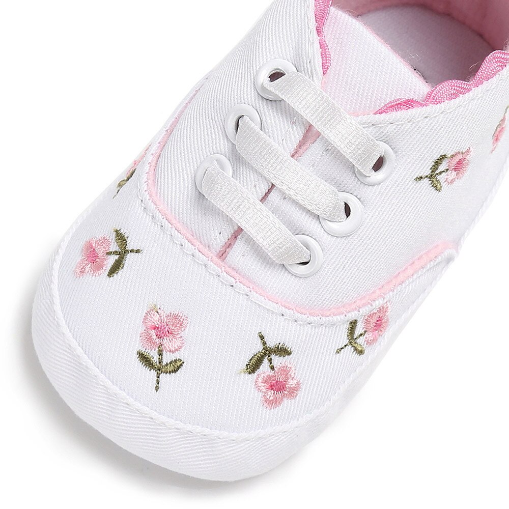 Canvas Pasgeboren Baby Baby Meisjes Bloemen Zachte Zolen Antislip Crib Schoenen Eerste Wandelaar Anti-Slip Sneakers 99