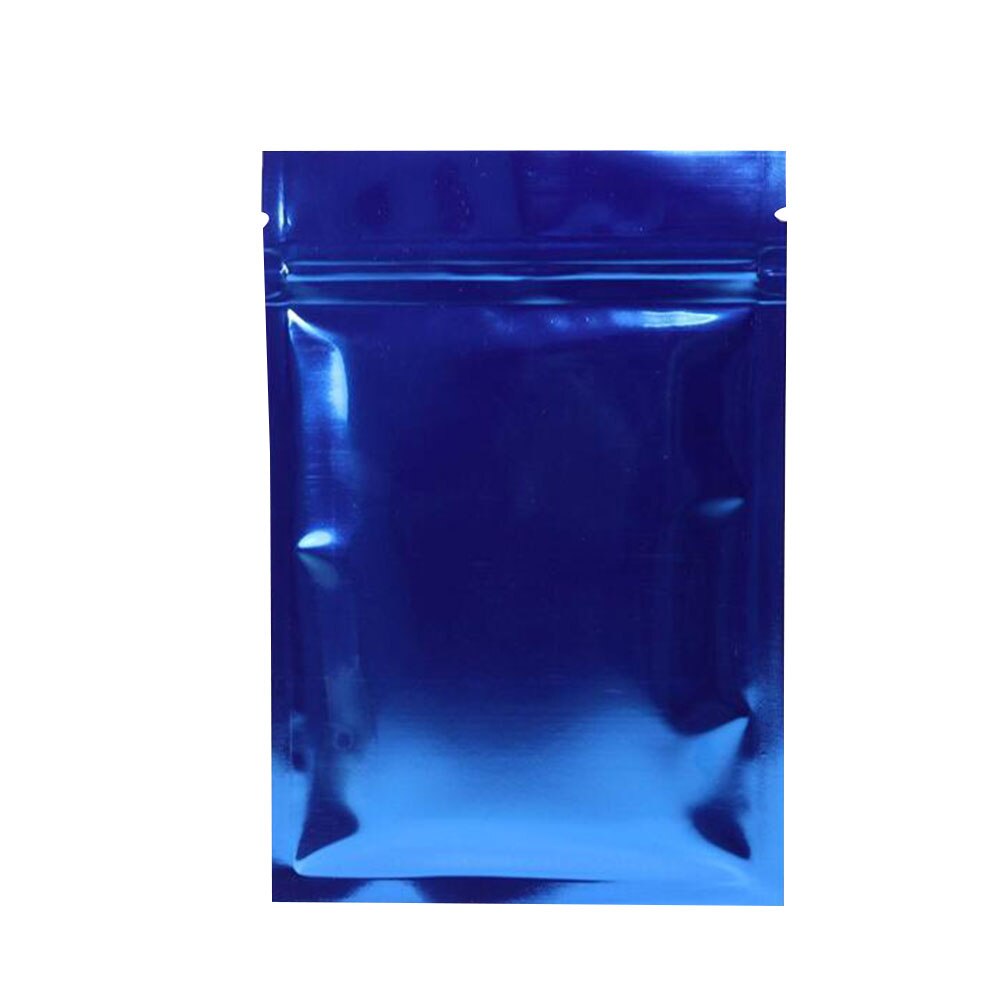 100 Stck Aluminium Folie Verpackung Taschen Wiederverschließbaren Reißverschluss Zealed Taschen Wiederverwendbare Lebensmittel Beutel für Kaffee Bohnen Kekse (Weiß): Blau
