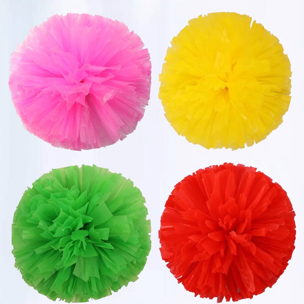 4 Stuks Herbruikbare Matte Juichen Poms Spirited Fun Cheerleading Pom Poms Kit Kleurrijke Cheer Props Met Ring Voor Prestaties Competit