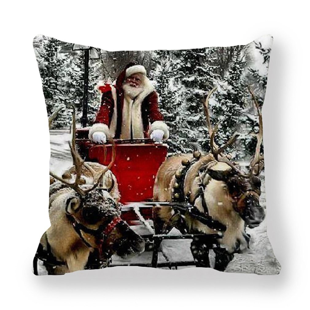 1 pièces taie d'oreiller père noël imprimer vieil homme canapé-lit décor à la maison taie d'oreiller chambre housse de coussin joyeux noël 44x44 Cm: 15