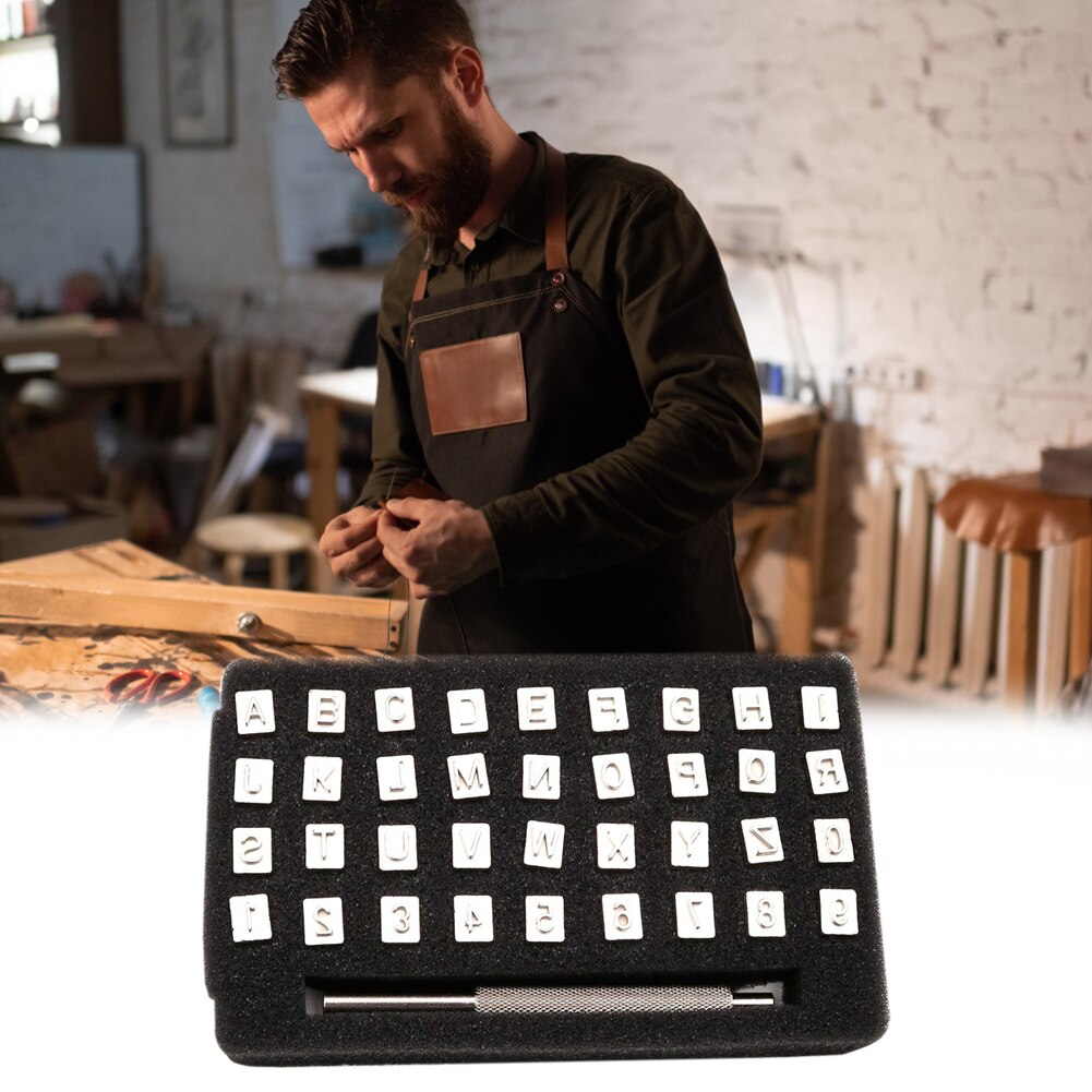 Stamping Solid Metal Printinting Tool Leather Printing Molds Leathercraft Alphabet Letters Stamping Punch Tool Set