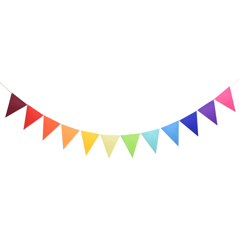 12 flaggor 2.5 meter födelsedagsbunting banderoller vimpel baby shower bröllopsgirland non-woven flaggor för fest heminredning rekvisita: B19