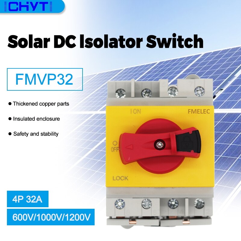 2p 32a 600v 4p 32a 1000v 1200v solenergi dc isolator bryterbryter med tuv ce