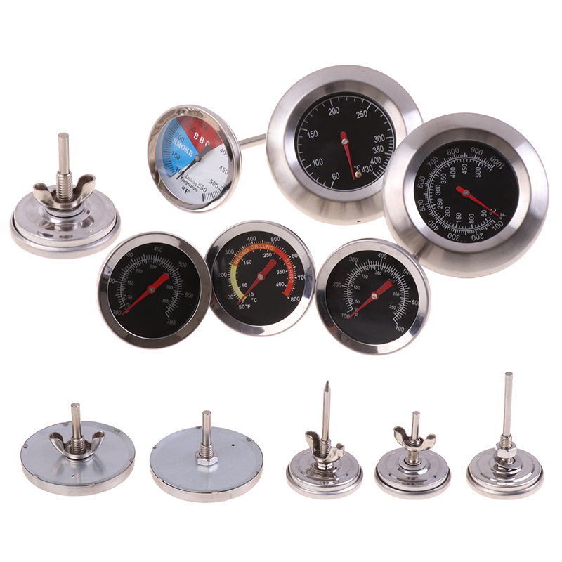 Thermomètre en acier inoxydable pour barbecue, jauge de température 50-800 degrés Fahrenheit 10-400/50-350/50-500 degrés Celsius