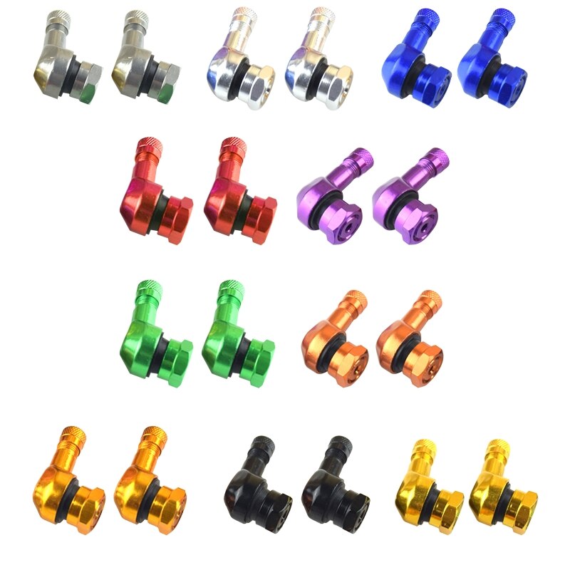 Vástago de válvula de aleación de aluminio con ángulo de 90 grados, vástago de válvula para neumático sin cámara de motocicleta CNC, 2 uds., para piezas de rueda de llanta de 11,3mm