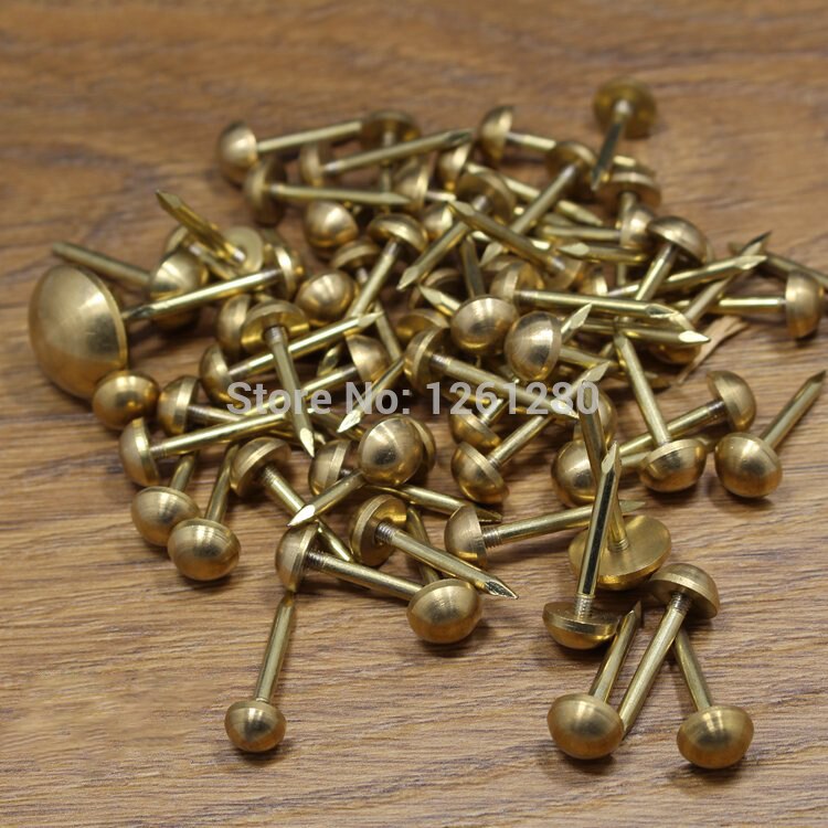 Estilo chino, antiguo, sólido, clavo de latón, tambor, remaches, sujeción de sofá, clavos decorativos, pieza de herramientas para puerta