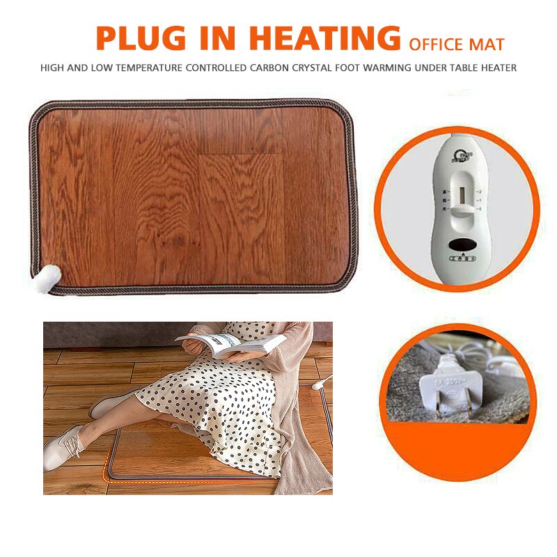 Electric Heated Foot Warmer Floor Heating Mat Pad Carpet Feet Heater Office Home