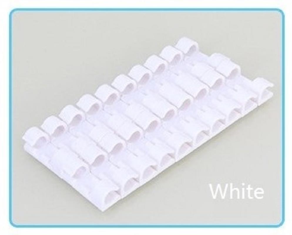 20Pc Desktop Muur Draad Bevestiging Draad Gesp Lijn Gesp Route Vaste Gesp Kabel Clip: White