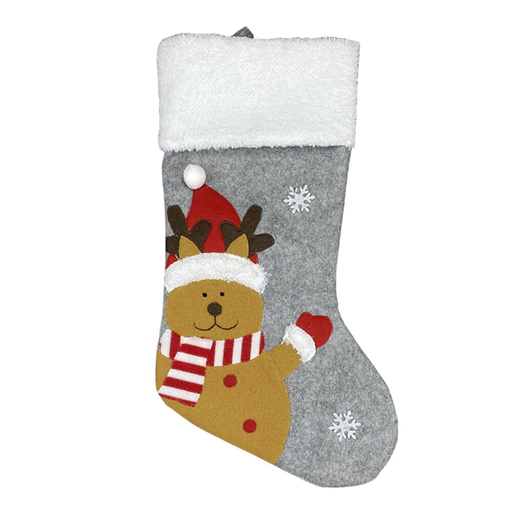 Santa Socks Year Knitted Christmas Socks Children Candy Bag Socks Christmas Tree Ornaments: C