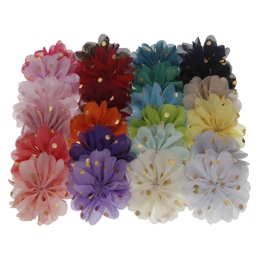 10/5PCS Chiffon Flowers Boutique hair accessories DIY Flower Headwear Accessory Hair Flowers No Hair Clip for headband