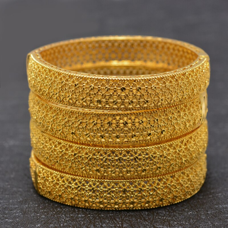 Twisted Gold Farbe Armband für Frauen Mann Dubai Hochzeit Armreifen Äthiopischen Armbänder & Armreifen Afrikanischen Schmuck Arabischen Nahen Osten: 4pcs