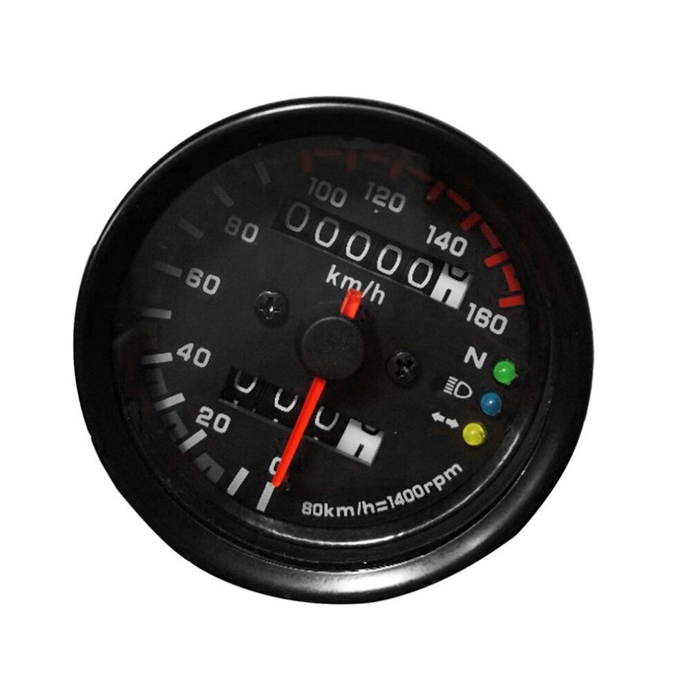 Universele Motorfiets Snelheidsmeter Kilometerteller 12V Motorfiets Dual Speed Meter Met Led Indicator Snelheidsmeter Motorfiets