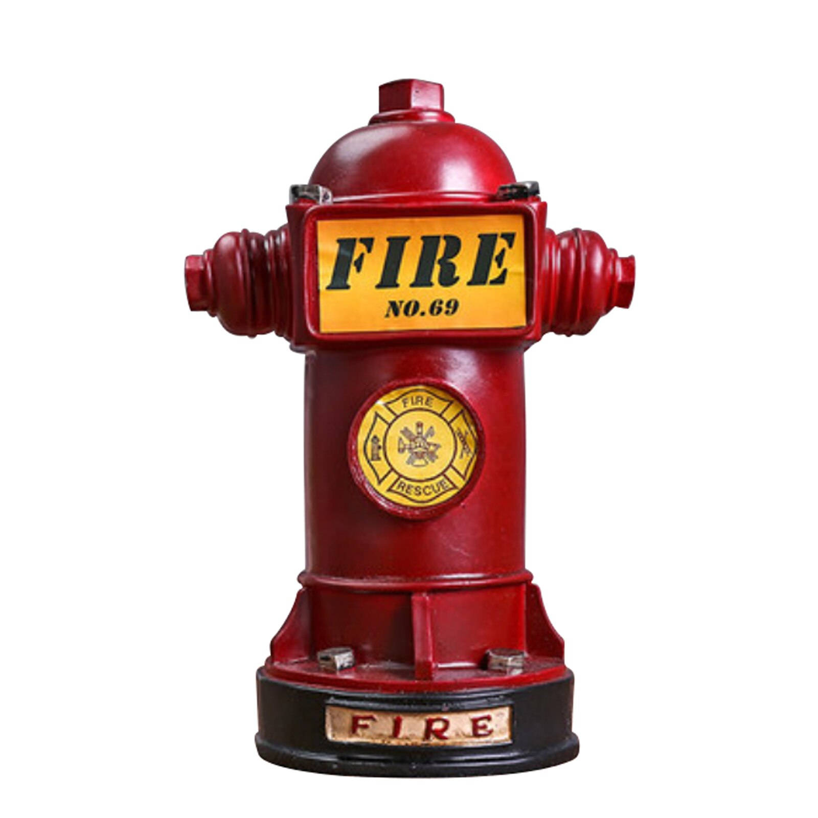 Resin Fire Hydrant Piggy Bank Fire Extinguisher Figurines Ornament for Home Vintage Soft Decoration for Kid Birthday: Red
