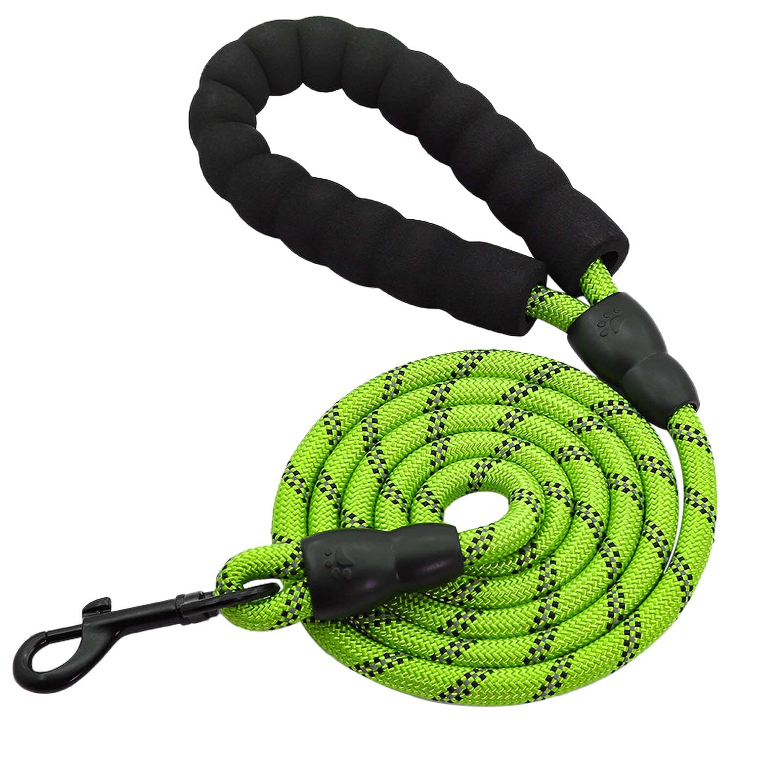 Strong Dog Leash With Comfortable Padded Handle And Highly Reflective Threads Dog Harness For Small Medium Pet Leash Pet Supplie: Green / S