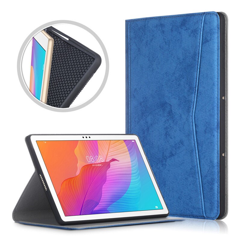 Tablet Case for Huawei MatePad T10s T10 - 10.1 inch Flip Wallet Stand Cover with Card Pocket - Shockproof: Dark Blue / For T10 (9.7 inch)