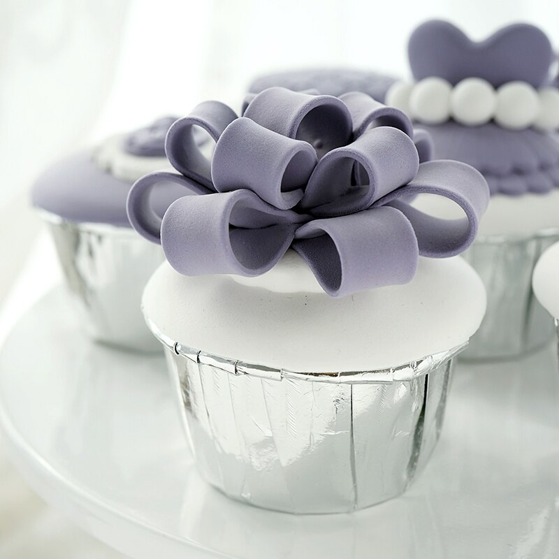 Paars simulatie fondant cake Cupcake model