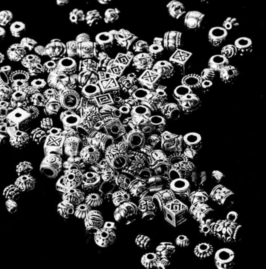 180pcs /pack Mixed Tibetan Silver Bead Connectors Antique Loose Spacer Beads for DIY Jewelry Bracelet Making: Default Title