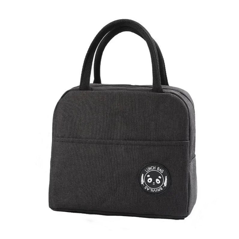 Insulated Lunch Bag Insulation Bento Pack Aluminum Foil Rice Bag Meal Pack Ice Pack Student Bento Lunch Handbag Insulation: black