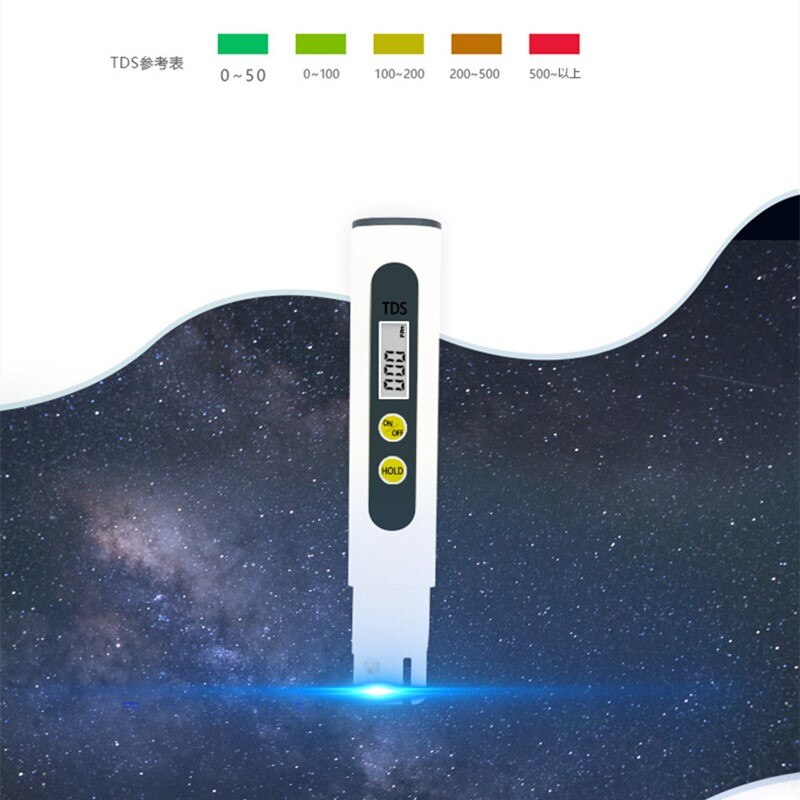 TDS Meter Water Tester Automatic Calibration Tester 0-990ppm Ideal Water Test Drinking Water Aquariums for Lab Monitor