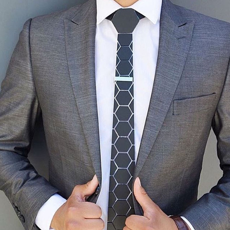 Eleganckie matowe czarne sześciokąty krawat męskie obcisłe krawaty jedwabne wesele prezent biznesowy wszystkie mecze modne akcesoria zestaw Hankerchief