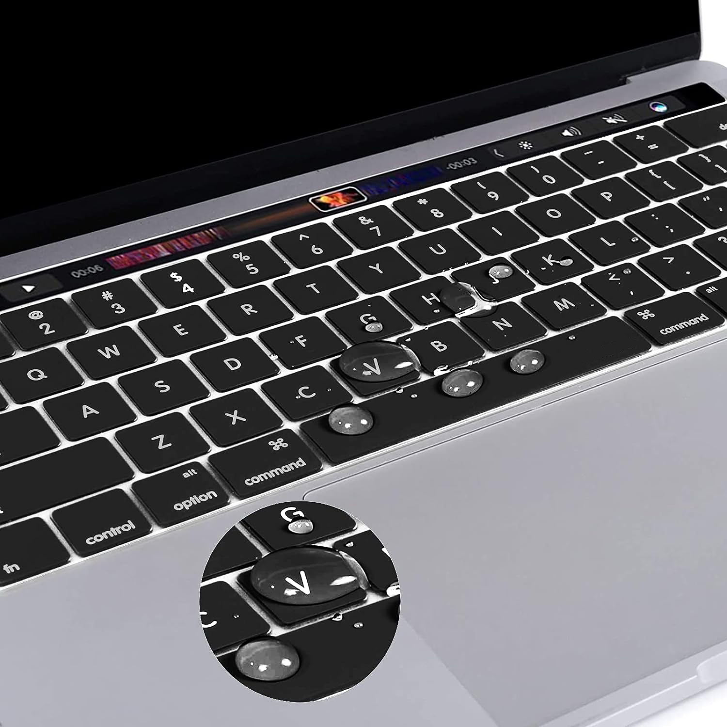 Pokrowiec na klawiaturę MacBook Pro z paskiem dotykowym 13 i 15 2016-2019 Model: A2159, A1989, A1990, A1706, A1707), silikonowy ochraniacz skóry