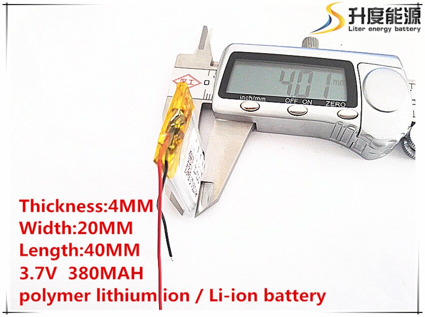 3.7V 380mAh 402040 Lithium Polymer Li-Po li ion Rechargeable Battery cells For Mp3 MP4 MP5 GPS PSP mobile bluetooth