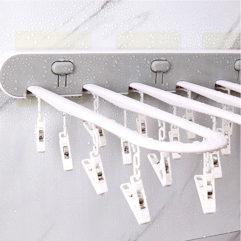 Foldable Clothes Hanger Rack Clothespin Underwear Hanging Rack Drying Rack Wall Mounted Clothes Storage Rack Organizer laundry