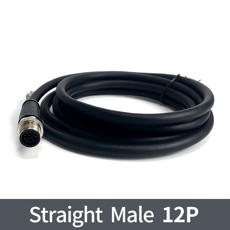 2 Meter M12-Sensor-Stecker, wasserdichter Kabelstecker, männlich und weiblich, 4, 5, 8, 12-polig, PVC, integrierte Spritzguss-M12-Stecker: Orange / Unter 5 Stücke